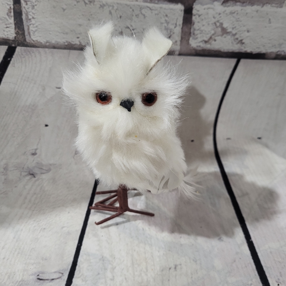 White Plush Owl Ornament
